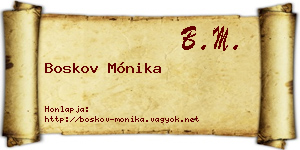 Boskov Mónika névjegykártya